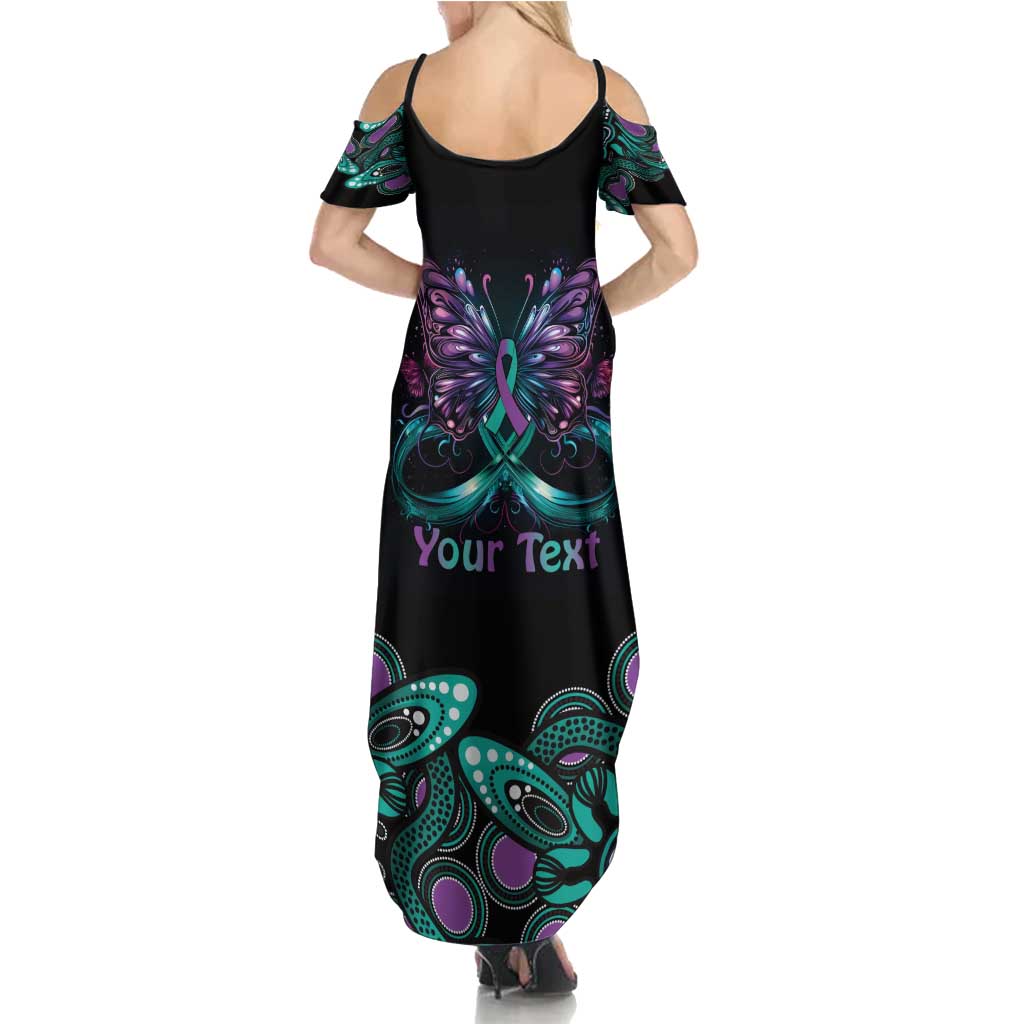 Personalised Hope Fight Suicide Prevention Awareness Family Matching Summer Maxi Dress and Hawaiian Shirt Aboriginal Motif