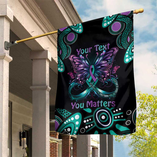 Personalised Hope Fight Suicide Prevention Awareness Garden Flag Aboriginal Motif