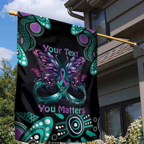 Personalised Hope Fight Suicide Prevention Awareness Garden Flag Aboriginal Motif