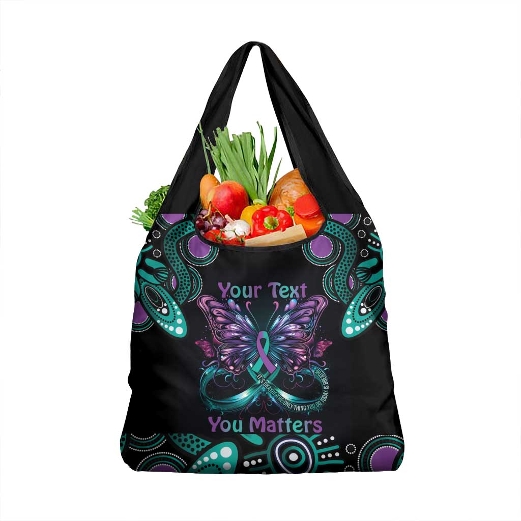 Personalised Hope Fight Suicide Prevention Awareness Grocery Bag Aboriginal Motif