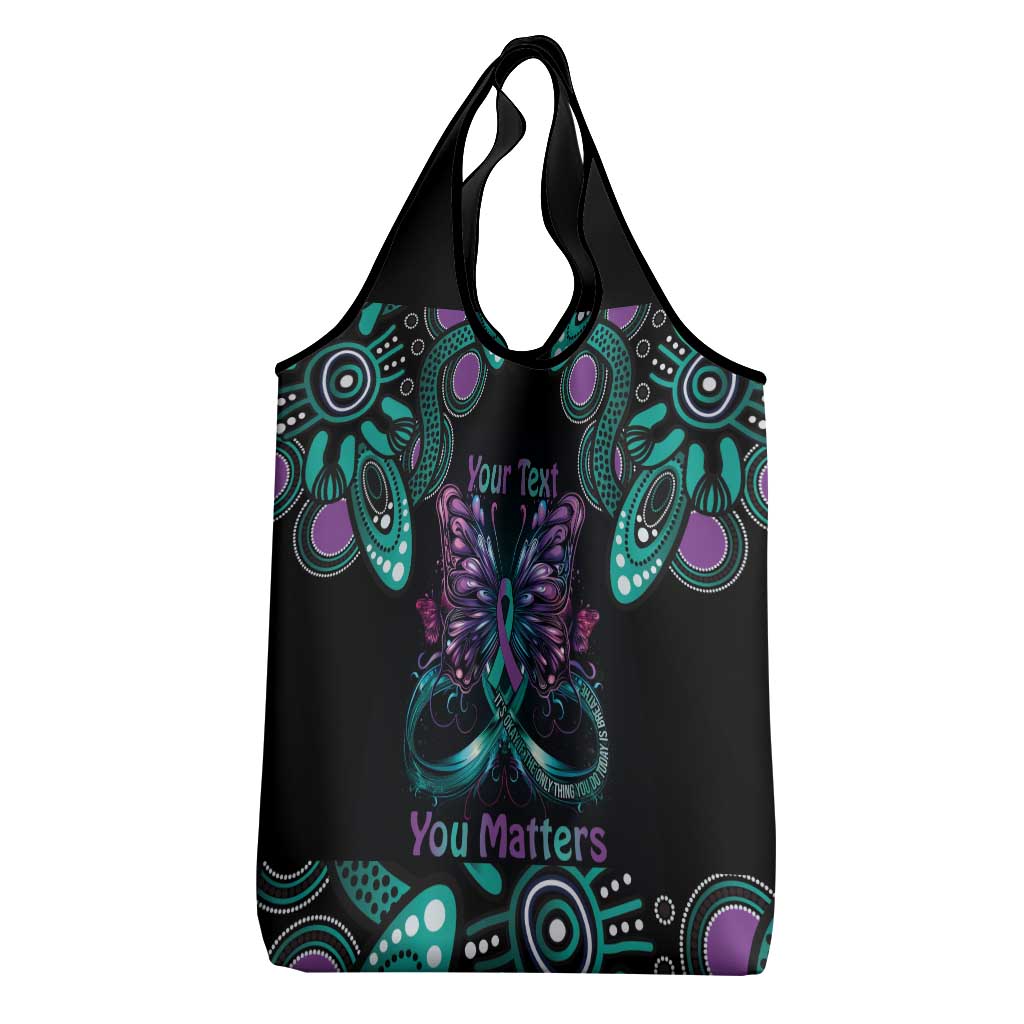 Personalised Hope Fight Suicide Prevention Awareness Grocery Bag Aboriginal Motif