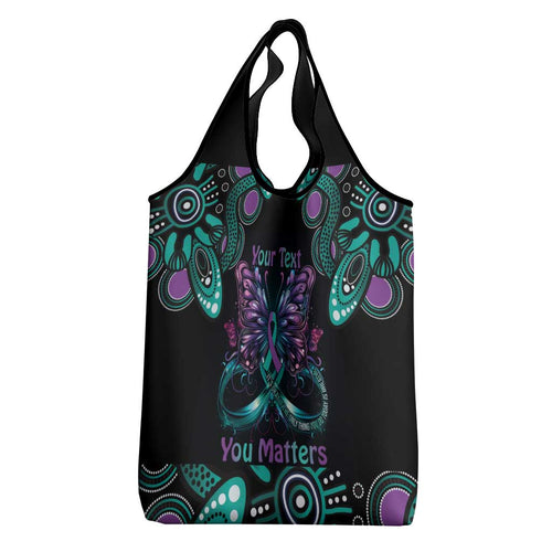 Personalised Hope Fight Suicide Prevention Awareness Grocery Bag Aboriginal Motif
