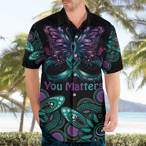 Personalised Hope Fight Suicide Prevention Awareness Hawaiian Shirt Aboriginal Motif
