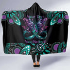 Personalised Hope Fight Suicide Prevention Awareness Hooded Blanket Aboriginal Motif