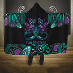 Personalised Hope Fight Suicide Prevention Awareness Hooded Blanket Aboriginal Motif