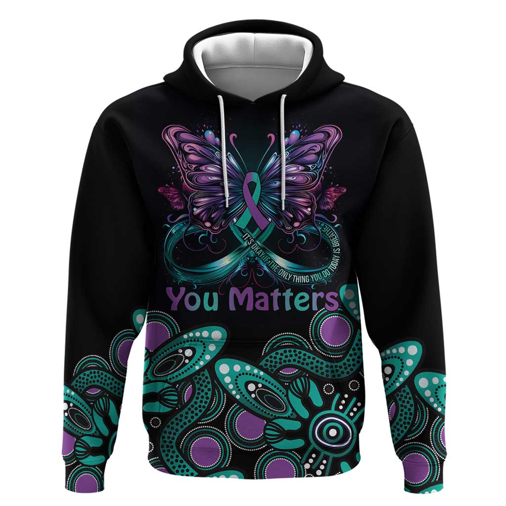 Personalised Hope Fight Suicide Prevention Awareness Hoodie Aboriginal Motif