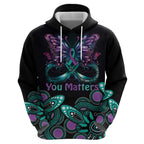 Personalised Hope Fight Suicide Prevention Awareness Hoodie Aboriginal Motif