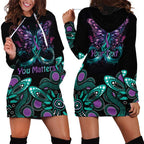Personalised Hope Fight Suicide Prevention Awareness Hoodie Dress Aboriginal Motif