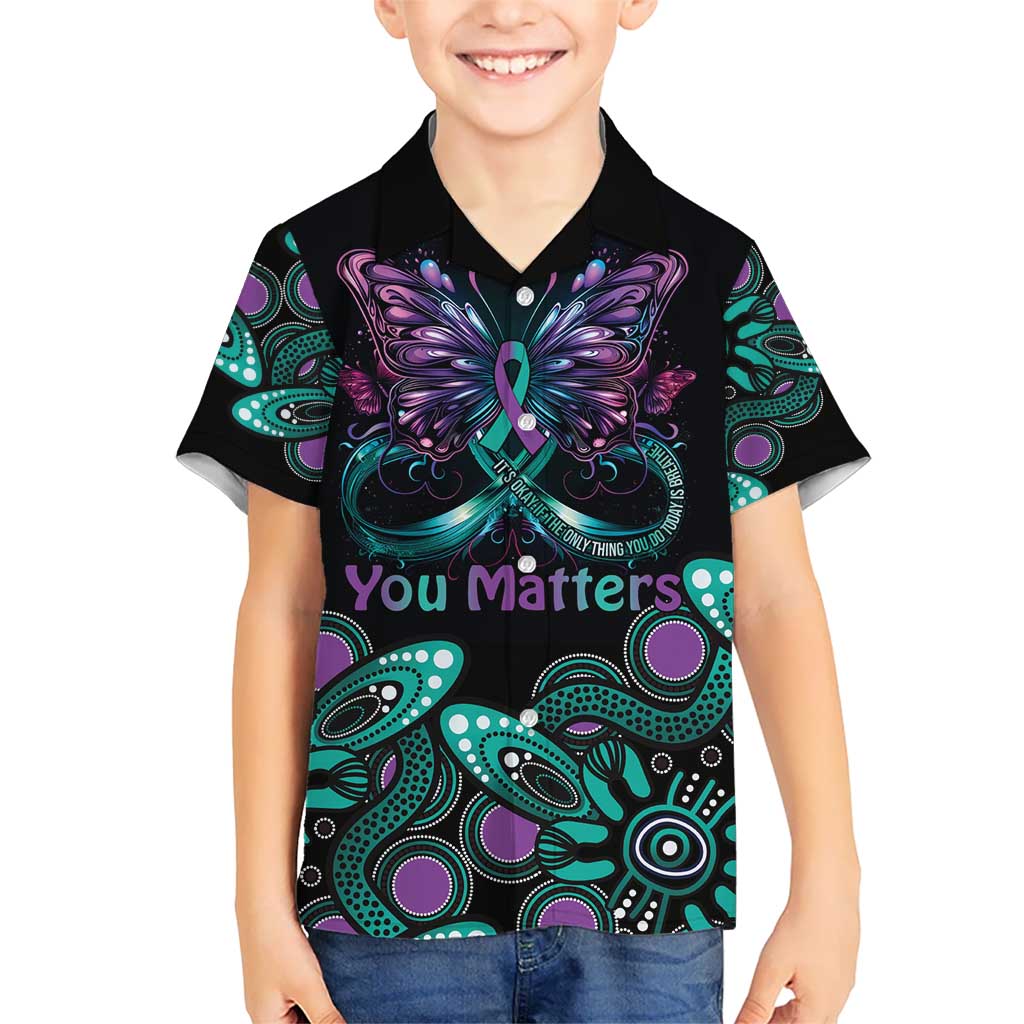 Personalised Hope Fight Suicide Prevention Awareness Kid Hawaiian Shirt Aboriginal Motif