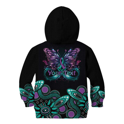 Personalised Hope Fight Suicide Prevention Awareness Kid Hoodie Aboriginal Motif