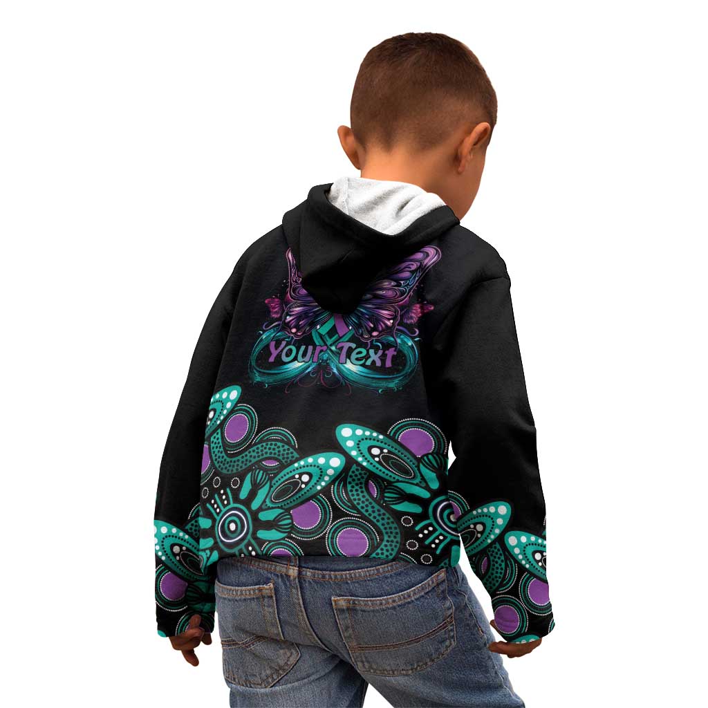 Personalised Hope Fight Suicide Prevention Awareness Kid Hoodie Aboriginal Motif