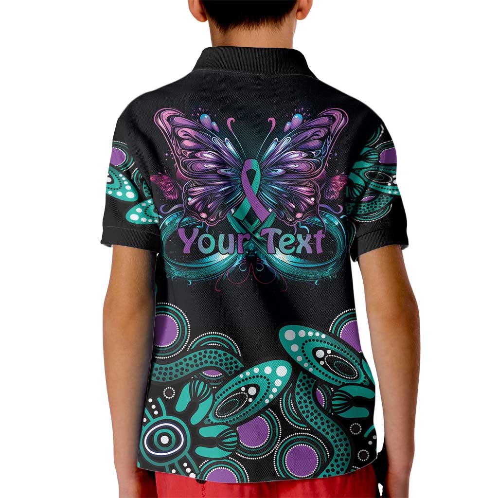 Personalised Hope Fight Suicide Prevention Awareness Kid Polo Shirt Aboriginal Motif