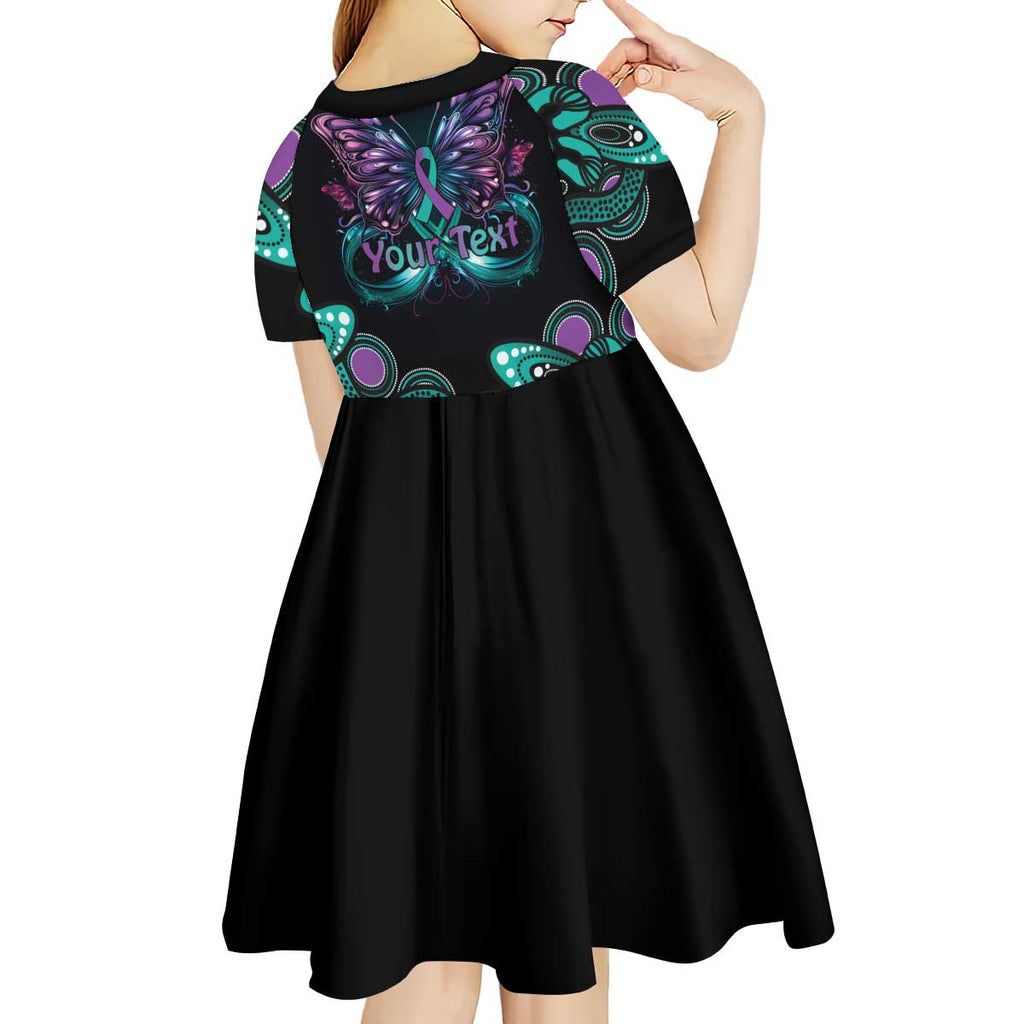 Personalised Hope Fight Suicide Prevention Awareness Kid Short Sleeve Dress Aboriginal Motif