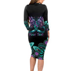 Personalised Hope Fight Suicide Prevention Awareness Long Sleeve Bodycon Dress Aboriginal Motif