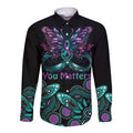 Personalised Hope Fight Suicide Prevention Awareness Long Sleeve Button Shirt Aboriginal Motif