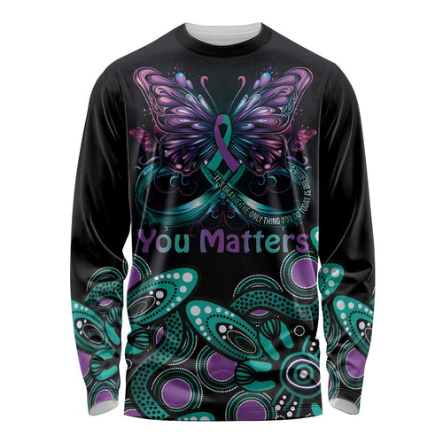 Personalised Hope Fight Suicide Prevention Awareness Long Sleeve Shirt Aboriginal Motif