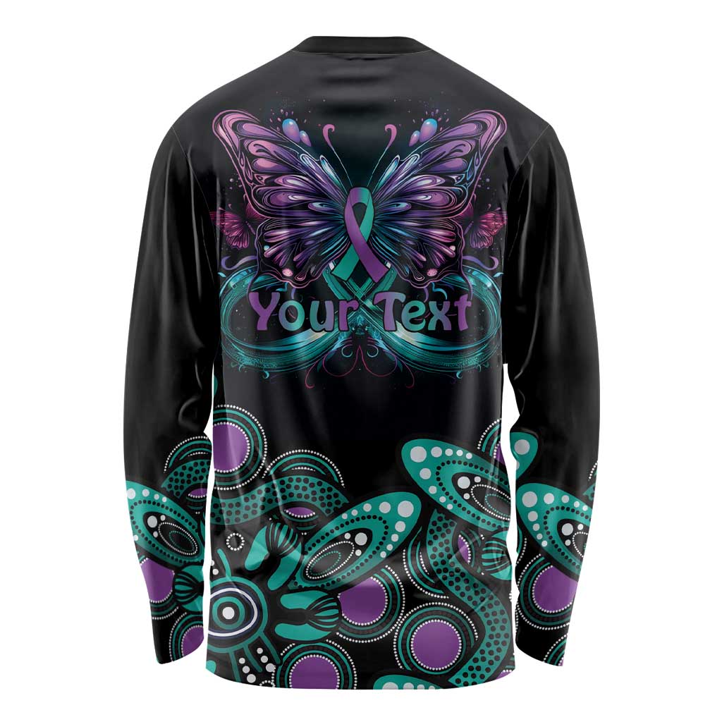 Personalised Hope Fight Suicide Prevention Awareness Long Sleeve Shirt Aboriginal Motif