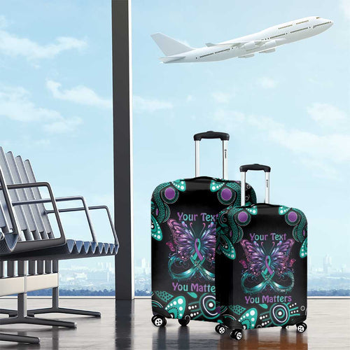 Personalised Hope Fight Suicide Prevention Awareness Luggage Cover Aboriginal Motif