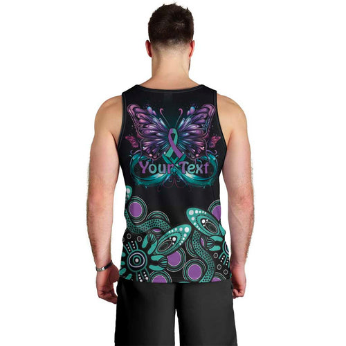 Personalised Hope Fight Suicide Prevention Awareness Men Tank Top Aboriginal Motif
