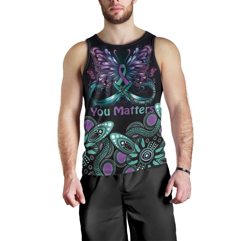 Personalised Hope Fight Suicide Prevention Awareness Men Tank Top Aboriginal Motif