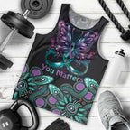 Personalised Hope Fight Suicide Prevention Awareness Men Tank Top Aboriginal Motif