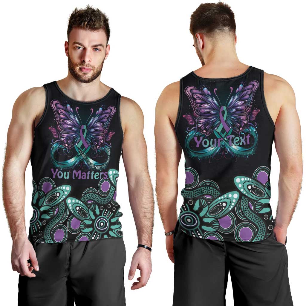 Personalised Hope Fight Suicide Prevention Awareness Men Tank Top Aboriginal Motif