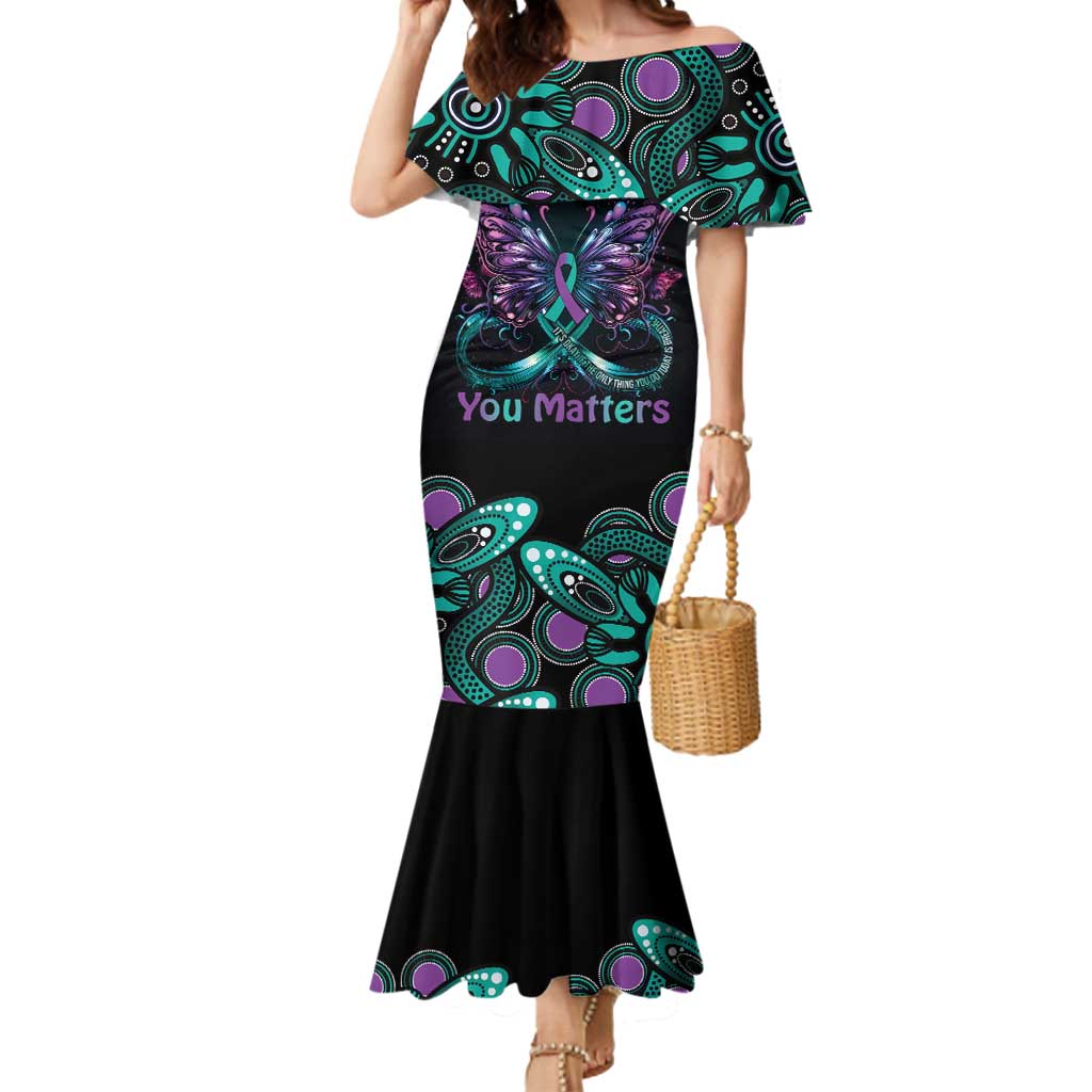 Personalised Hope Fight Suicide Prevention Awareness Mermaid Dress Aboriginal Motif