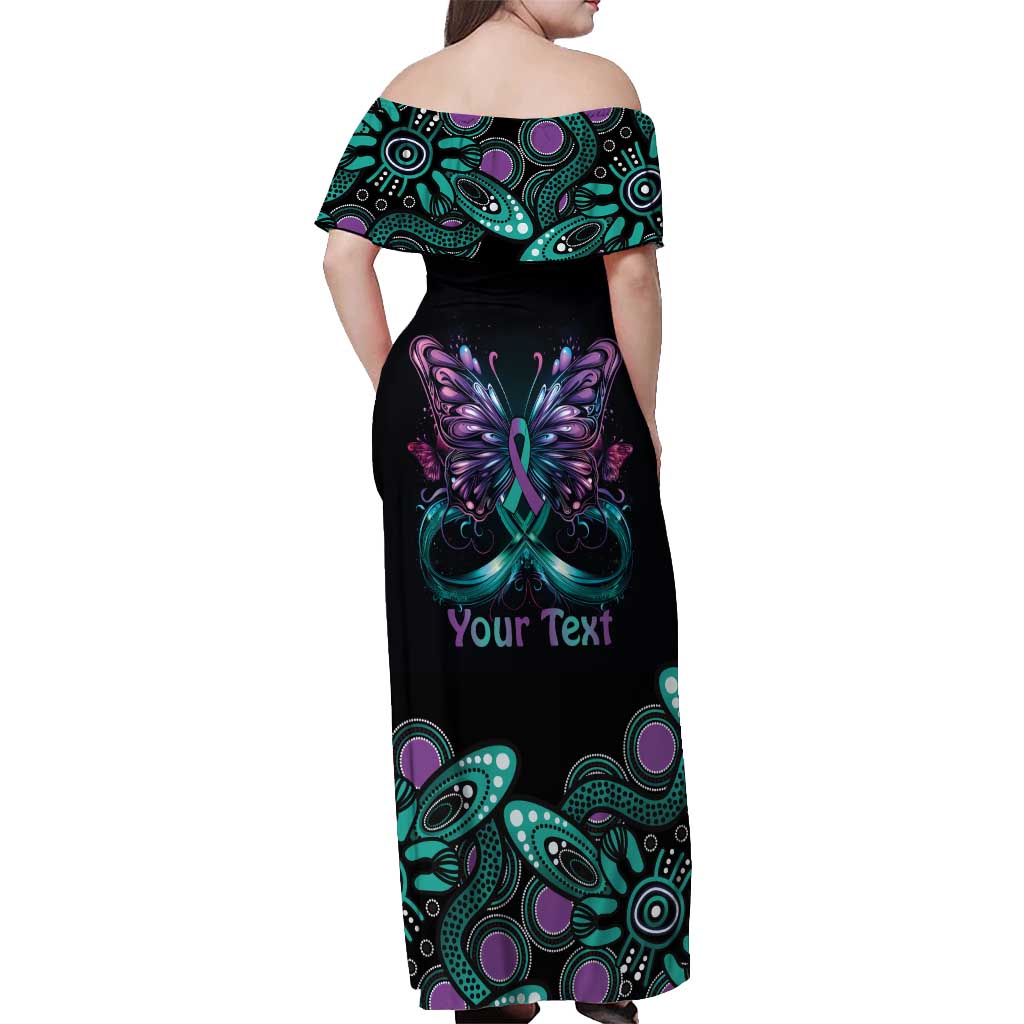 Personalised Hope Fight Suicide Prevention Awareness Off Shoulder Maxi Dress Aboriginal Motif