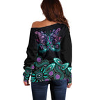 Personalised Hope Fight Suicide Prevention Awareness Off Shoulder Sweater Aboriginal Motif