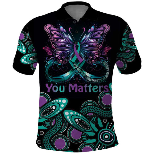 Personalised Hope Fight Suicide Prevention Awareness Polo Shirt Aboriginal Motif