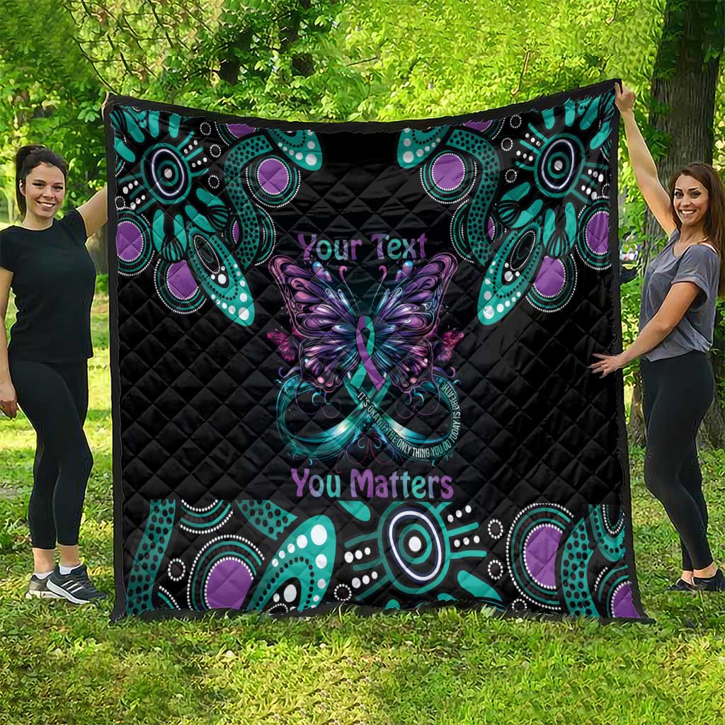 Personalised Hope Fight Suicide Prevention Awareness Quilt Aboriginal Motif