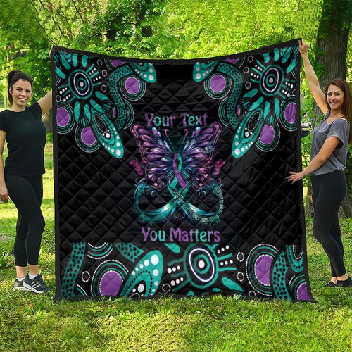 Personalised Hope Fight Suicide Prevention Awareness Quilt Aboriginal Motif
