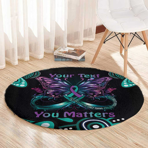 Personalised Hope Fight Suicide Prevention Awareness Round Carpet Aboriginal Motif