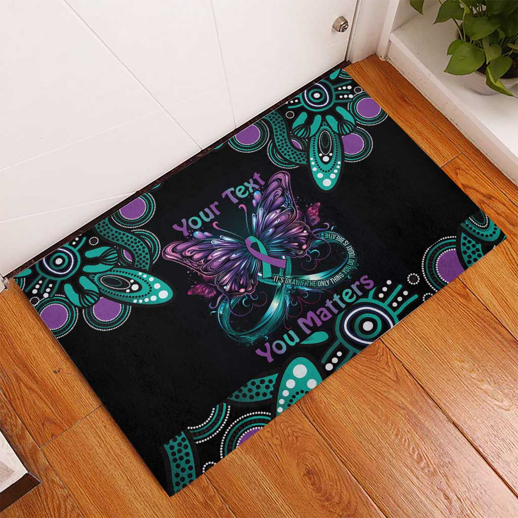 Personalised Hope Fight Suicide Prevention Awareness Rubber Doormat Aboriginal Motif