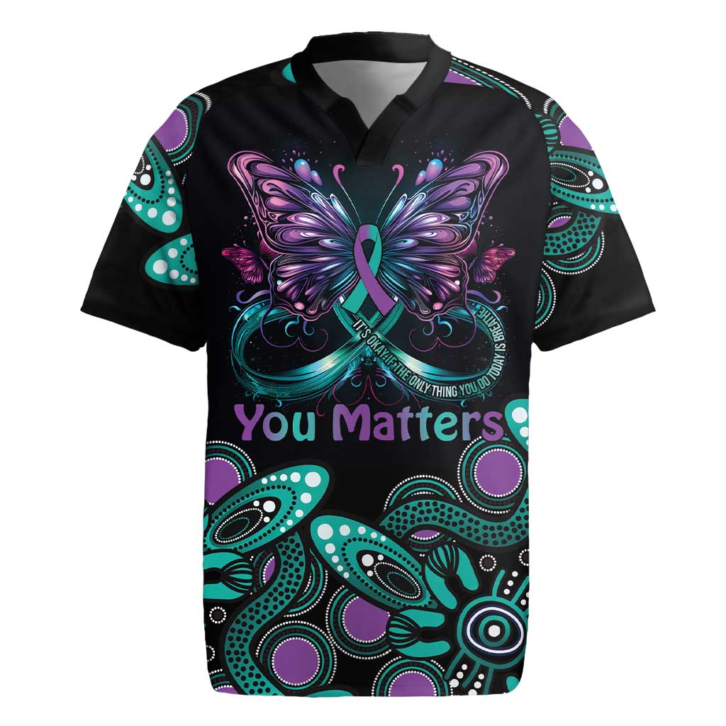 Personalised Hope Fight Suicide Prevention Awareness Rugby Jersey Aboriginal Motif
