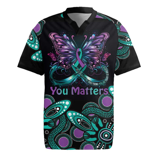 Personalised Hope Fight Suicide Prevention Awareness Rugby Jersey Aboriginal Motif