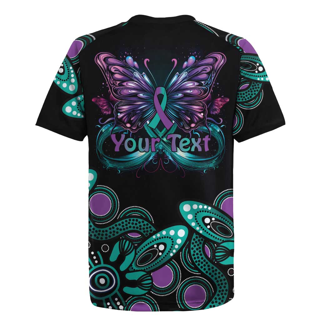 Personalised Hope Fight Suicide Prevention Awareness Rugby Jersey Aboriginal Motif