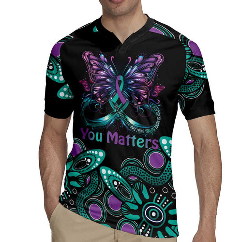 Personalised Hope Fight Suicide Prevention Awareness Rugby Jersey Aboriginal Motif