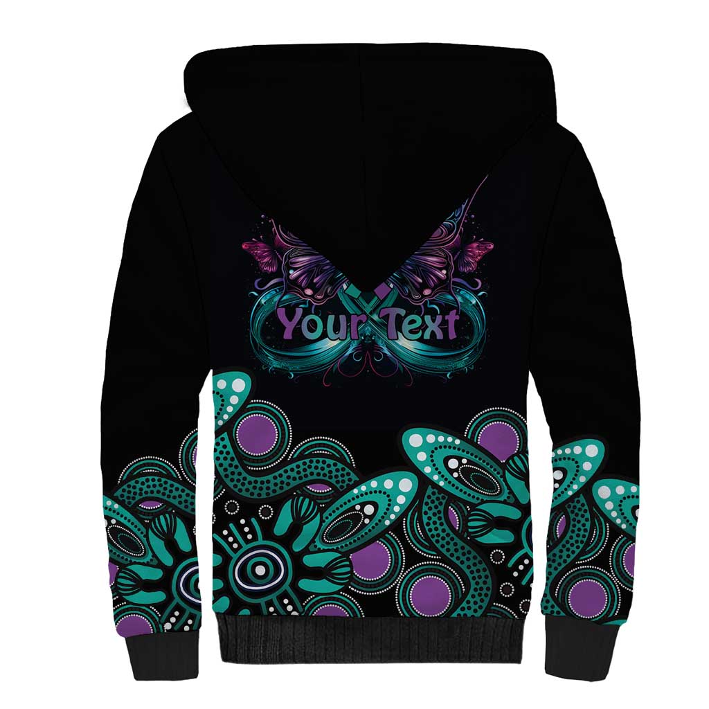 Personalised Hope Fight Suicide Prevention Awareness Sherpa Hoodie Aboriginal Motif