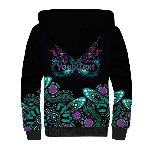 Personalised Hope Fight Suicide Prevention Awareness Sherpa Hoodie Aboriginal Motif