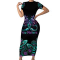 Personalised Hope Fight Suicide Prevention Awareness Short Sleeve Bodycon Dress Aboriginal Motif