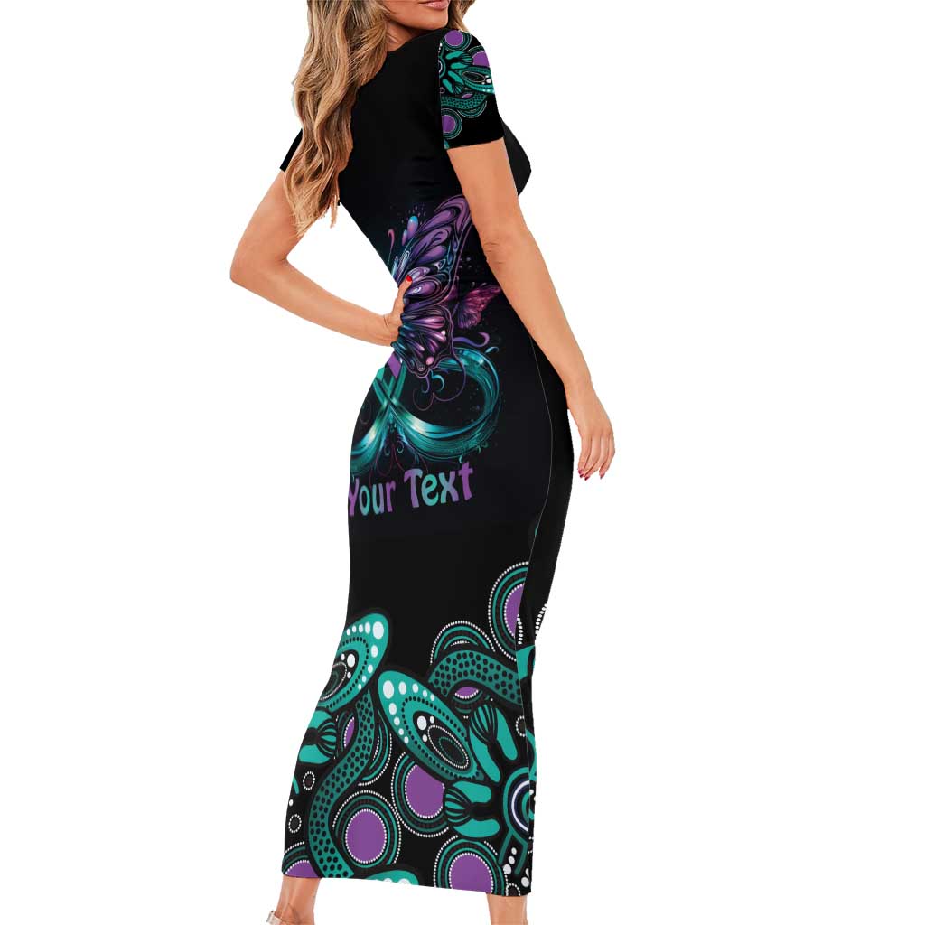 Personalised Hope Fight Suicide Prevention Awareness Short Sleeve Bodycon Dress Aboriginal Motif