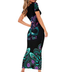 Personalised Hope Fight Suicide Prevention Awareness Short Sleeve Bodycon Dress Aboriginal Motif