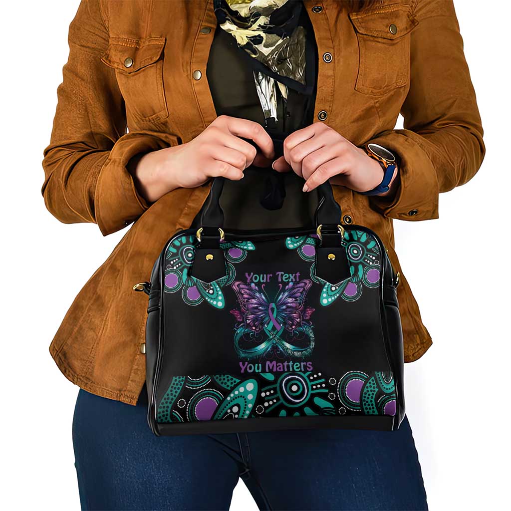Personalised Hope Fight Suicide Prevention Awareness Shoulder Handbag Aboriginal Motif