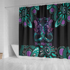 Personalised Hope Fight Suicide Prevention Awareness Shower Curtain Aboriginal Motif