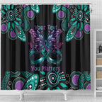 Personalised Hope Fight Suicide Prevention Awareness Shower Curtain Aboriginal Motif