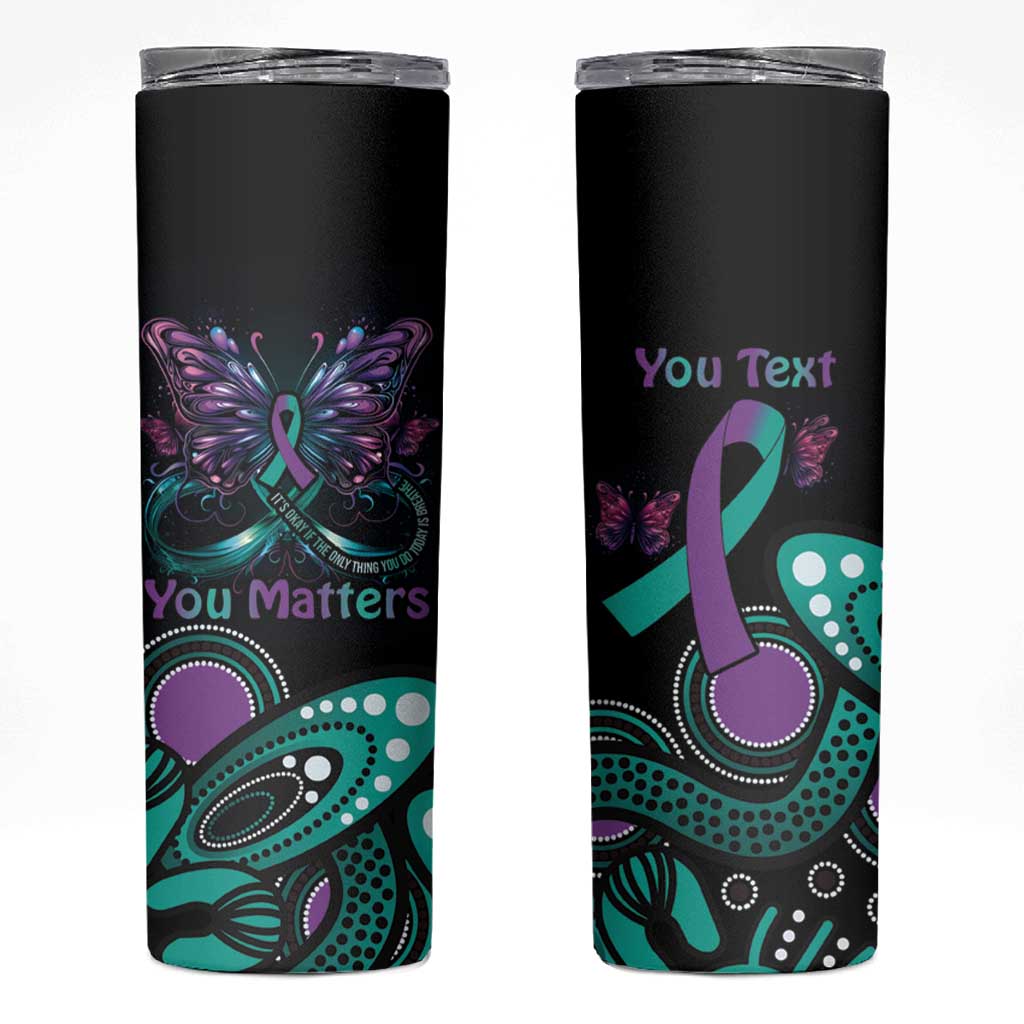 Personalised Hope Fight Suicide Prevention Awareness Skinny Tumbler Aboriginal Motif