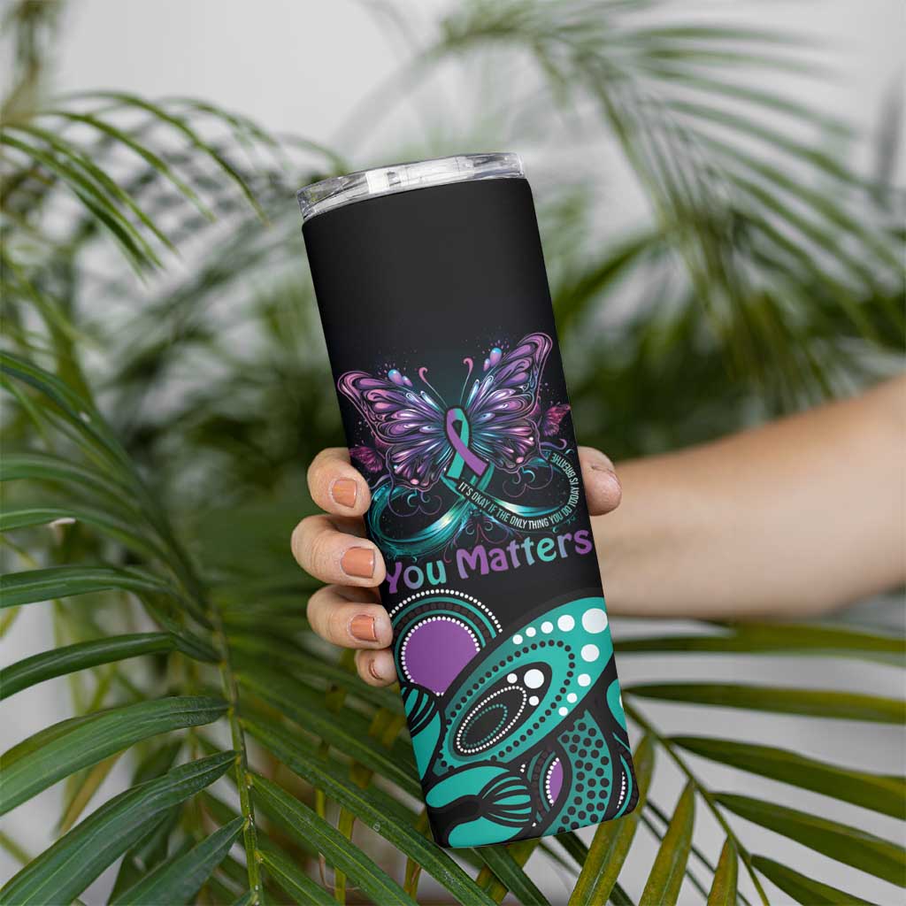 Personalised Hope Fight Suicide Prevention Awareness Skinny Tumbler Aboriginal Motif