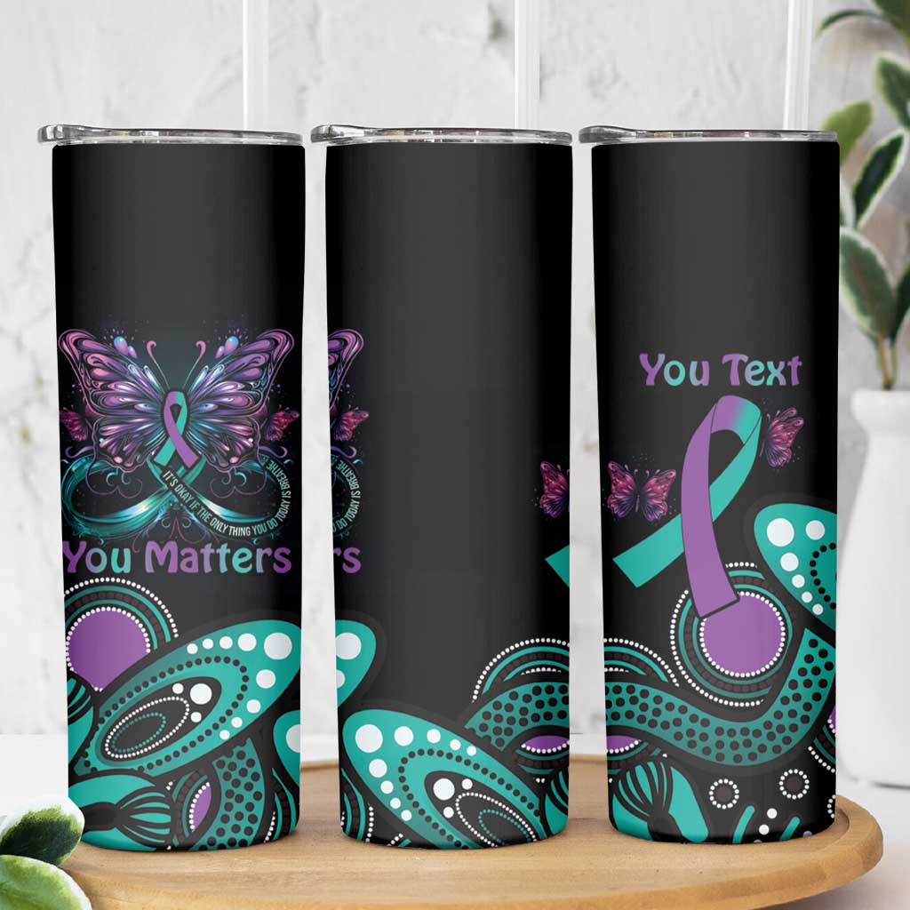 Personalised Hope Fight Suicide Prevention Awareness Skinny Tumbler Aboriginal Motif
