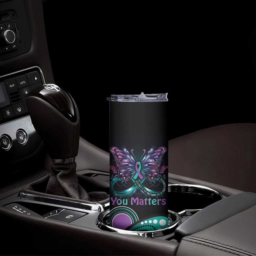 Personalised Hope Fight Suicide Prevention Awareness Skinny Tumbler Aboriginal Motif